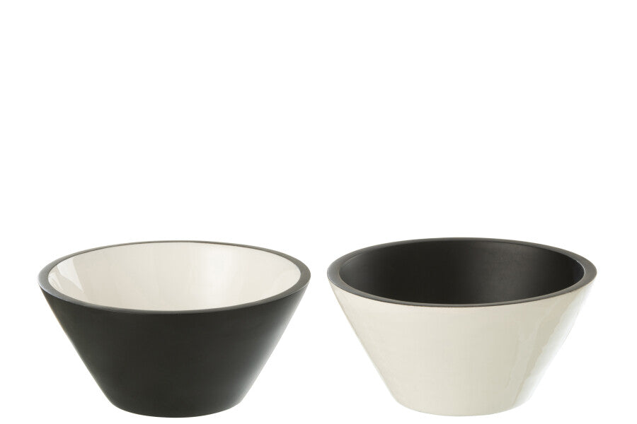 Vik Wood Black/White bowl