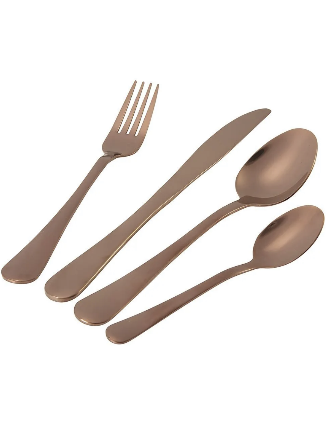Stainless Steel Cutlery Service 24 Pieces Copper