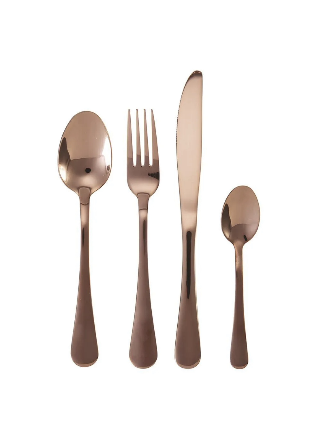 Stainless Steel Cutlery Service 24 Pieces Copper