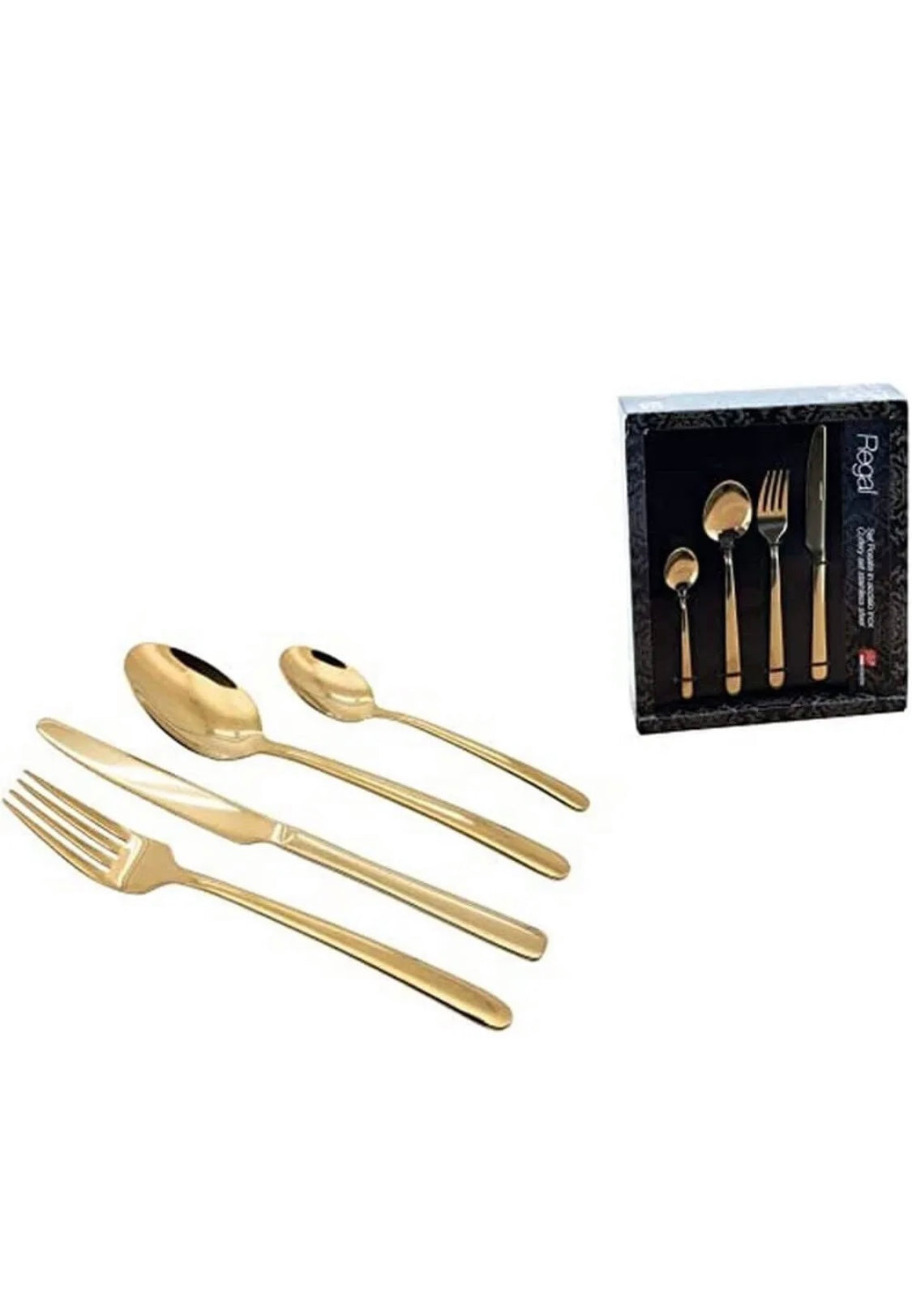 24-Piece Gold Stainless Steel Cutlery Set