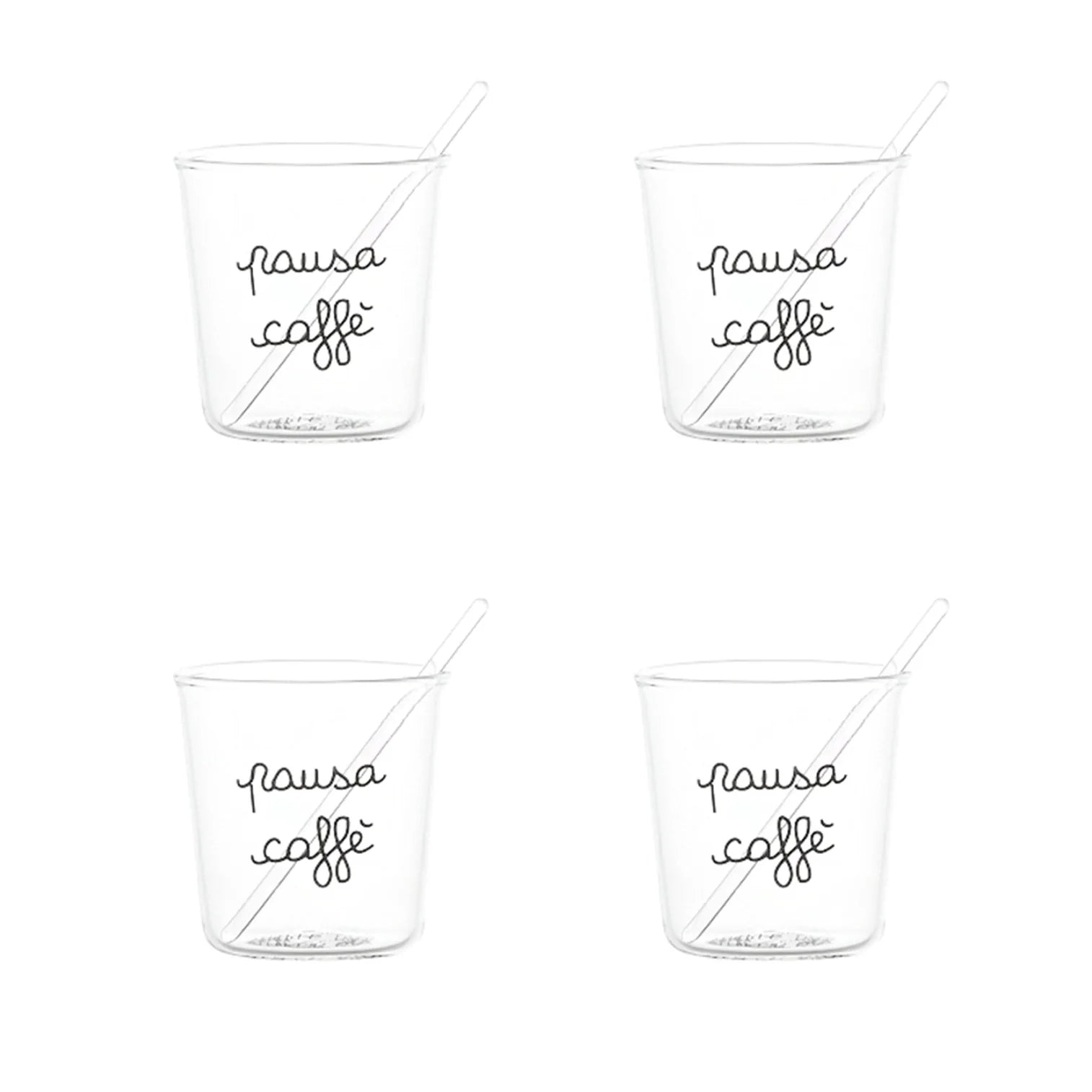 Set of 4 Espresso Pause Coffee Glasses